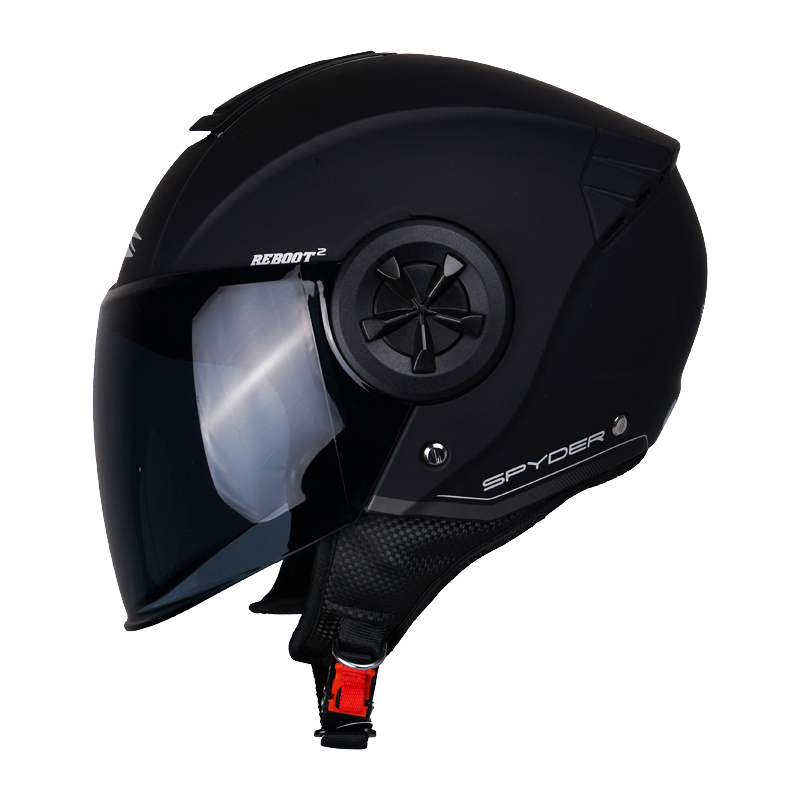 Matte Black Spyder Reboot Half Face Motorcycle Helmet Spyder